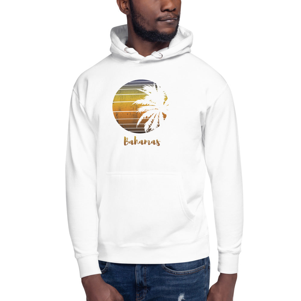 Retro Bahamas  Beach Palm Tree Vacation Souvenir Unisex Hoodie Top Sweatshirt