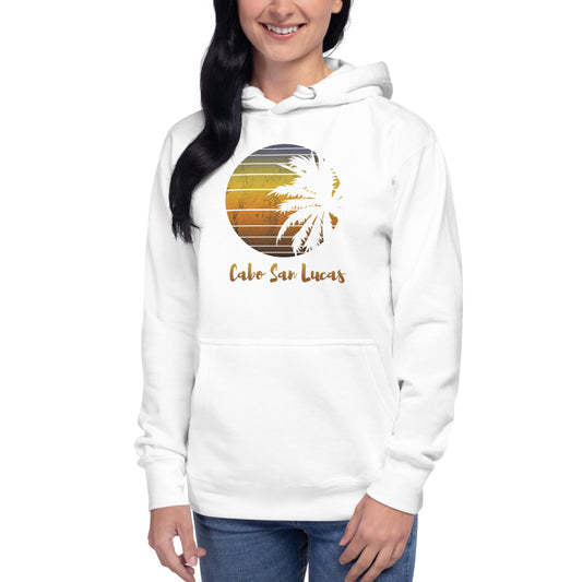 Retro Cabo San Lucas Mexico Beach Family Vacation Souvenir Palm Tree Unisex Hoodie Top Sweatshirt