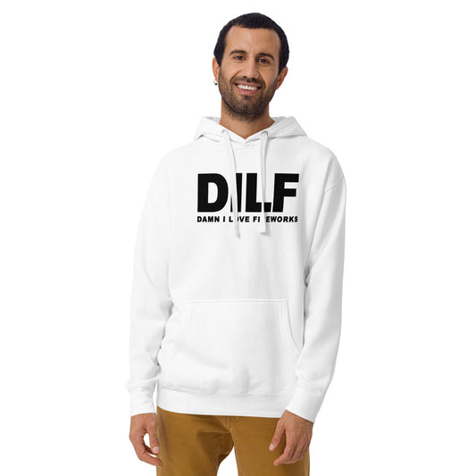 Funny DILF 4th Of July Joke Quote Fireworks Fan  Unisex Hoodie Top Sweatshirt