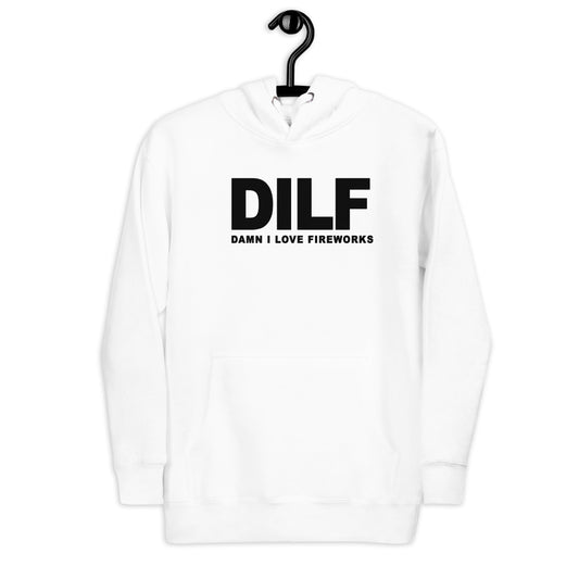 Funny DILF 4th Of July Joke Quote Fireworks Fan  Unisex Hoodie Top Sweatshirt