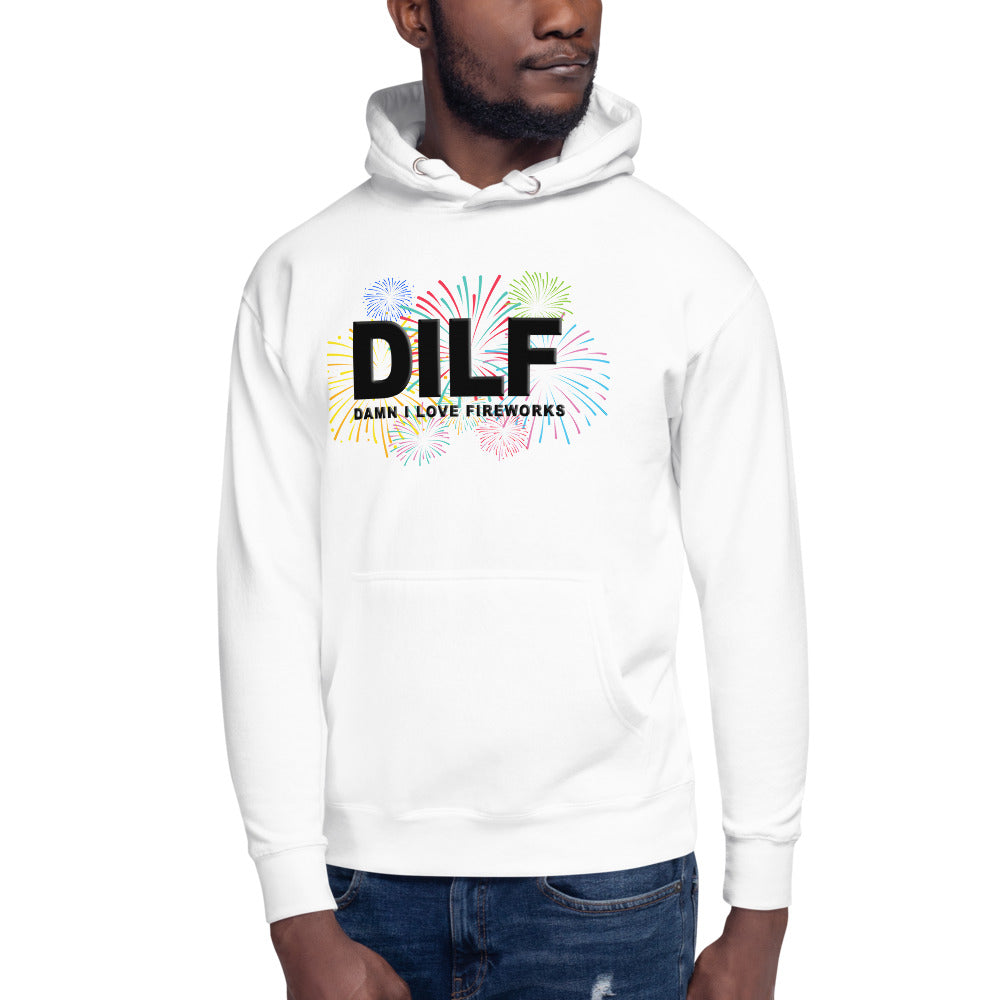 Funny DILF 4th Of July Fireworks Joke Fan Quote  Unisex Hoodie Top Sweatshirt