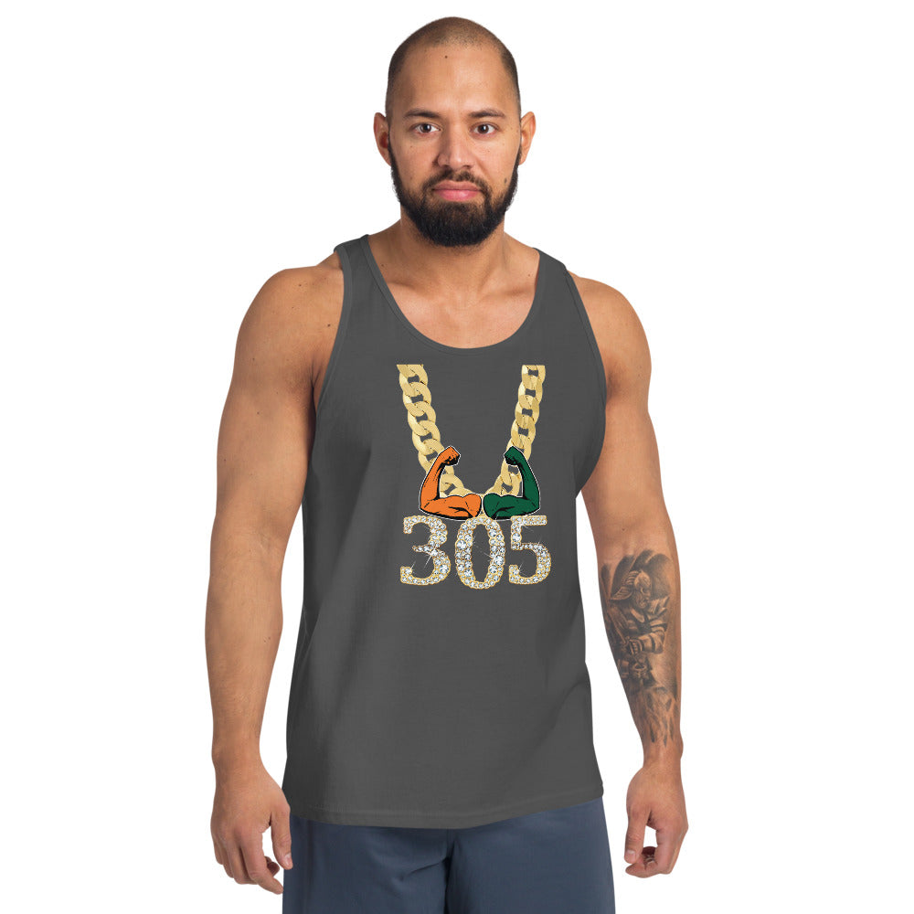 Miami Area Code 305 Turnover Funny Gold Chain College Football Fan Unisex Tank Top