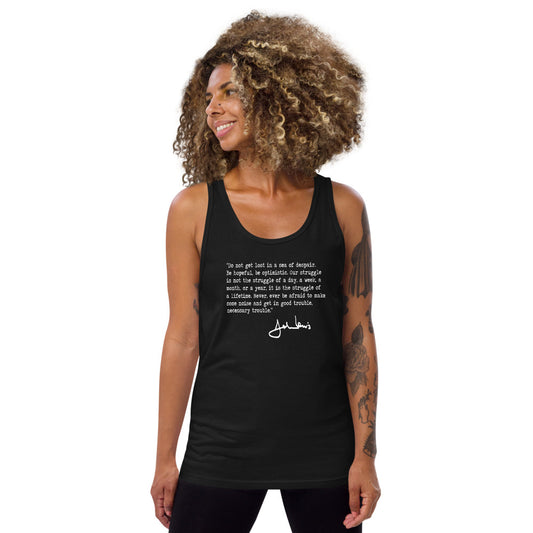 John Lewis Good Trouble Political Quote Civil Rights Icon Democrats Unisex Tank Top