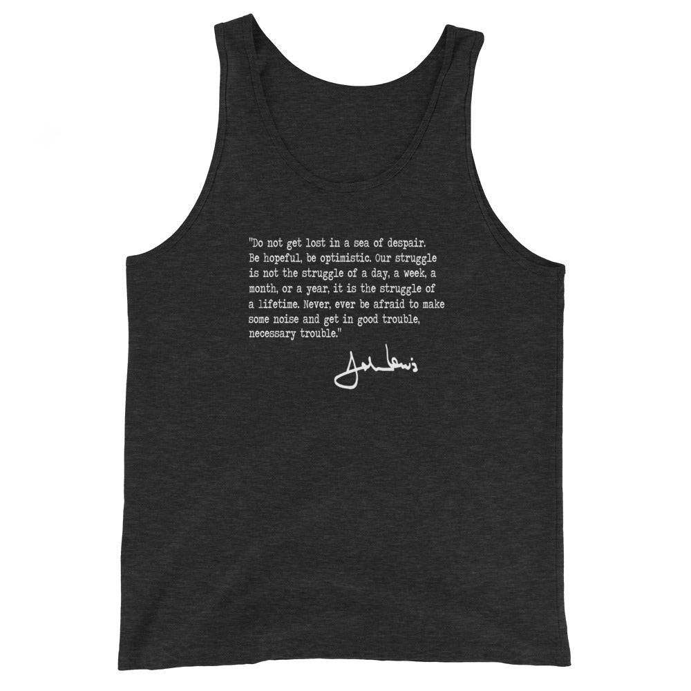 John Lewis Good Trouble Political Quote Civil Rights Icon Democrats Unisex Tank Top