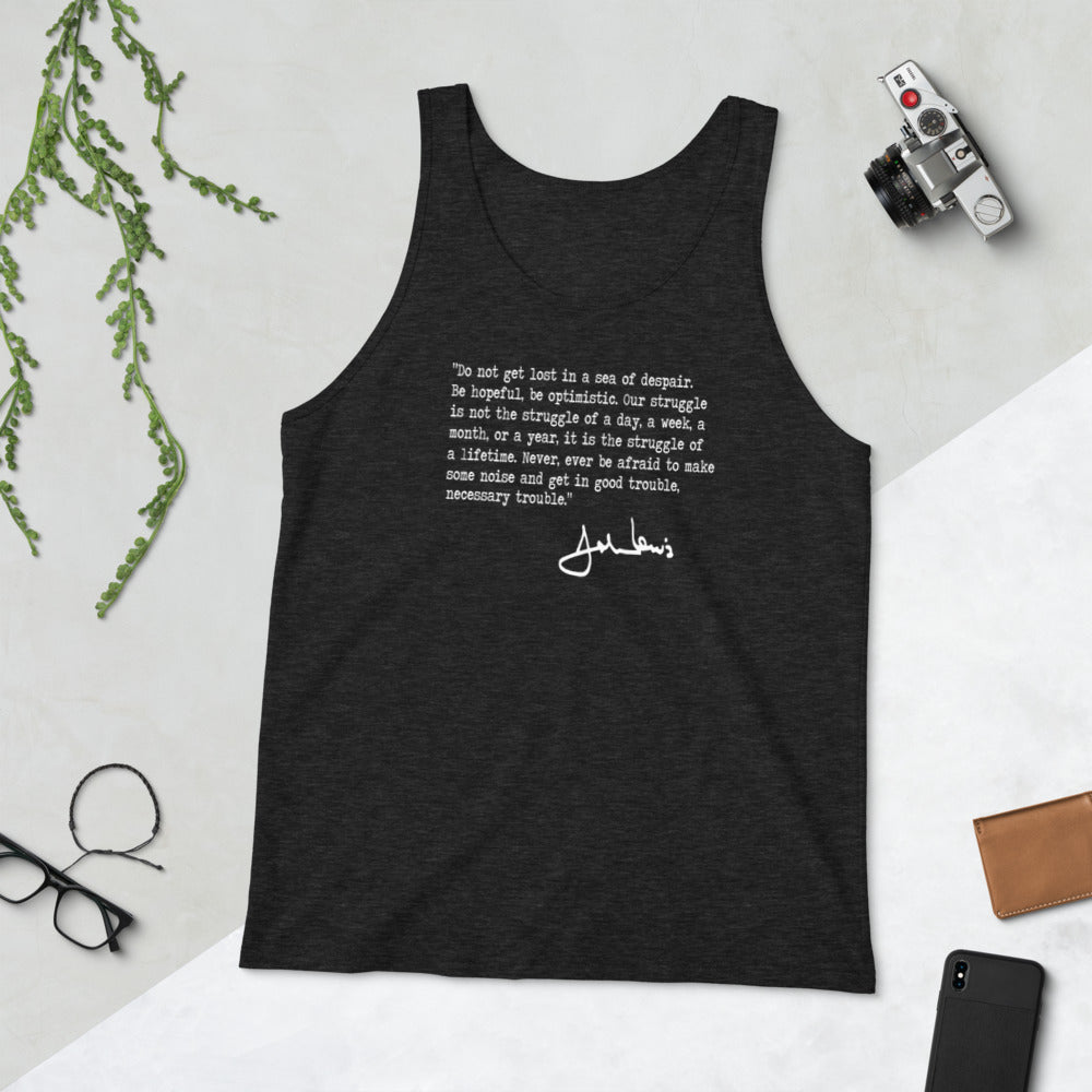 John Lewis Good Trouble Political Quote Civil Rights Icon Democrats Unisex Tank Top