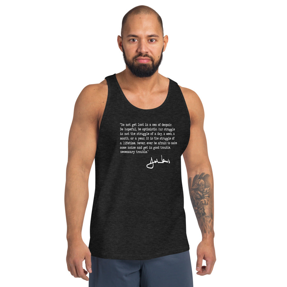 John Lewis Good Trouble Political Quote Civil Rights Icon Democrats Unisex Tank Top