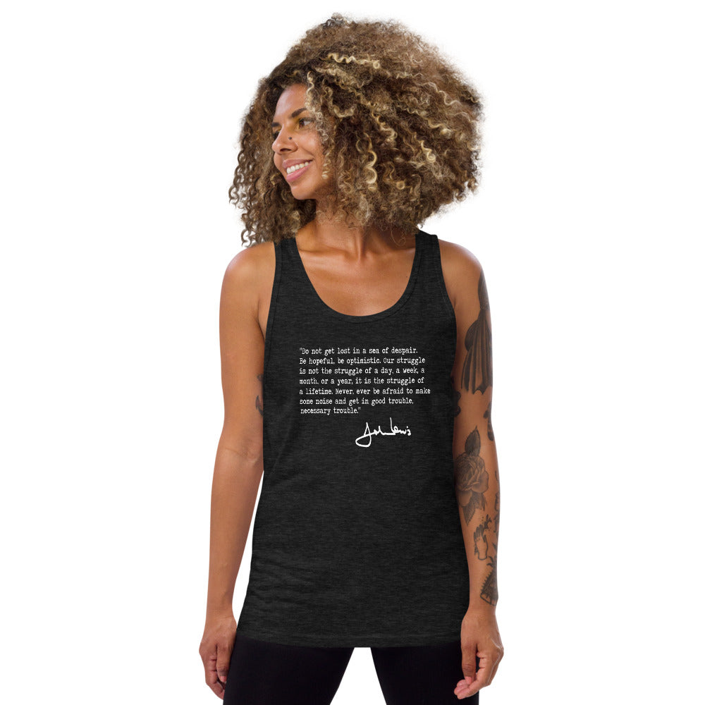 John Lewis Good Trouble Political Quote Civil Rights Icon Democrats Unisex Tank Top