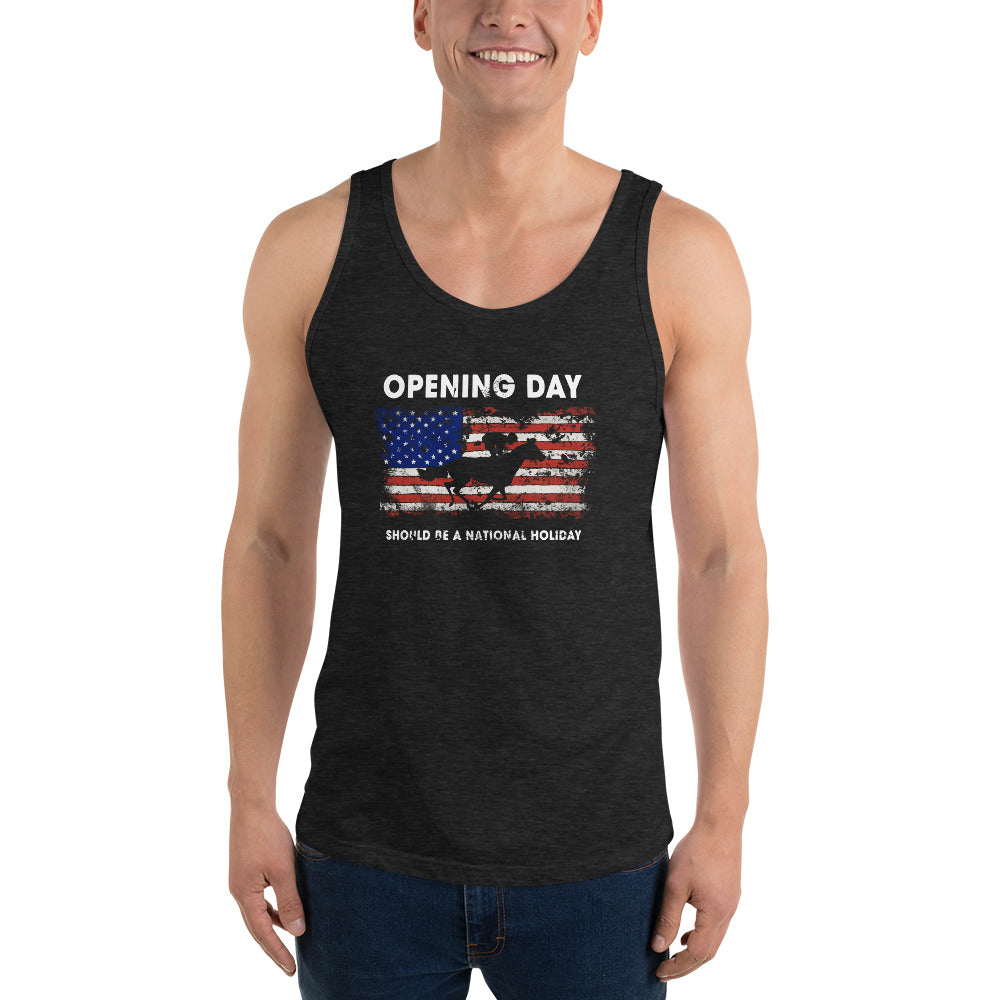 Opening Day Horse Racing Track Race Derby Fan USA Flag Unisex Tank Top