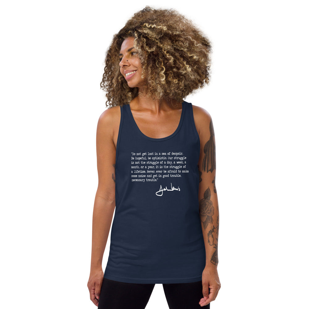 John Lewis Good Trouble Political Quote Civil Rights Icon Democrats Unisex Tank Top