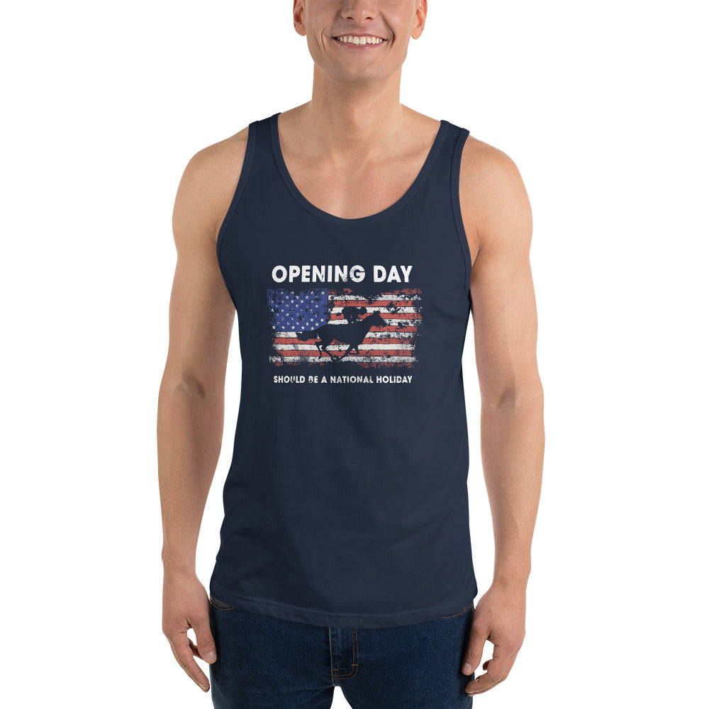 Opening Day Horse Racing Track Race Derby Fan USA Flag Unisex Tank Top