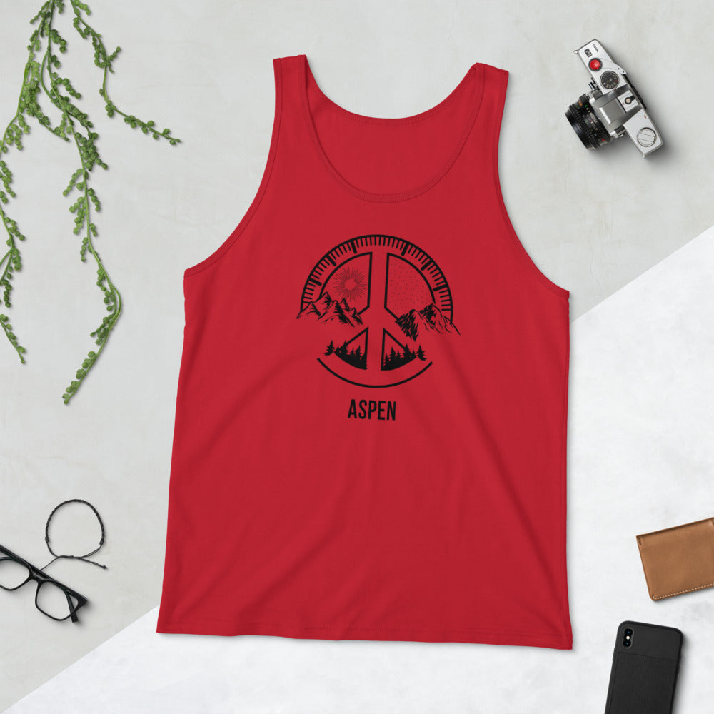 Aspen Colorado Skiing Fan Snowboarding Camping Unisex Tank Top