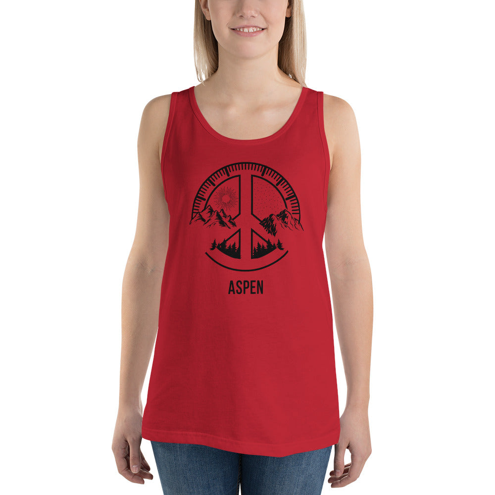 Aspen Colorado Skiing Fan Snowboarding Camping Unisex Tank Top