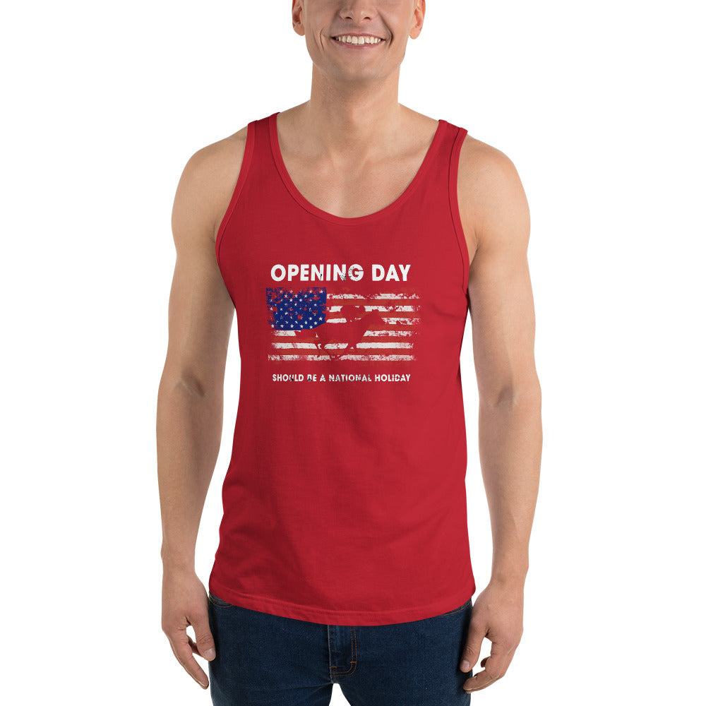 Opening Day Horse Racing Track Race Derby Fan USA Flag Unisex Tank Top