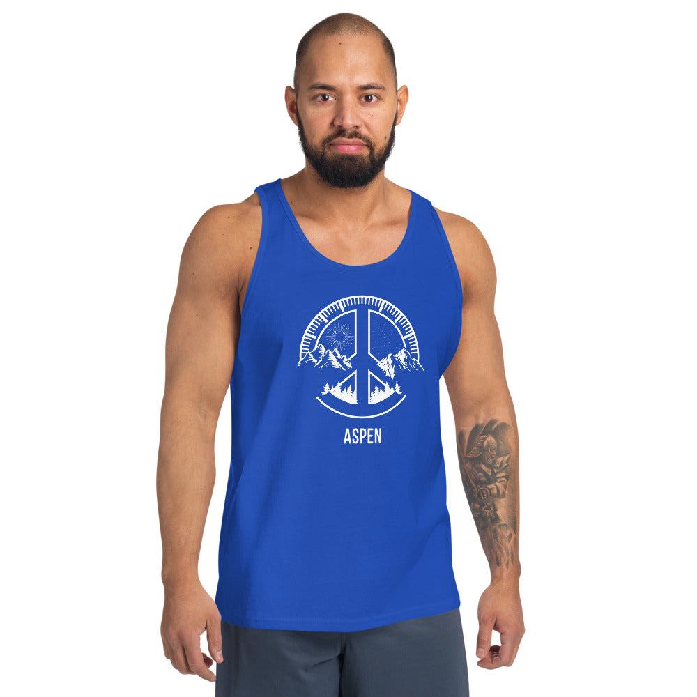 Aspen Colorado Skiing Snowboarding Camping Fan Unisex Tank Top