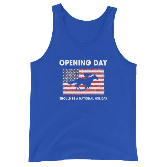 Opening Day Horse Racing Track Derby Fan USA Flag Unisex Tank Top