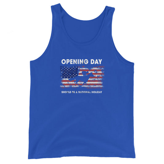 Opening Day Horse Racing Track Race Derby Fan USA Flag Unisex Tank Top