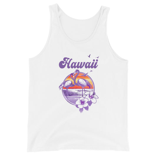 Retro Hawaii Beach Flamingo Hibiscus Unisex Tank Top