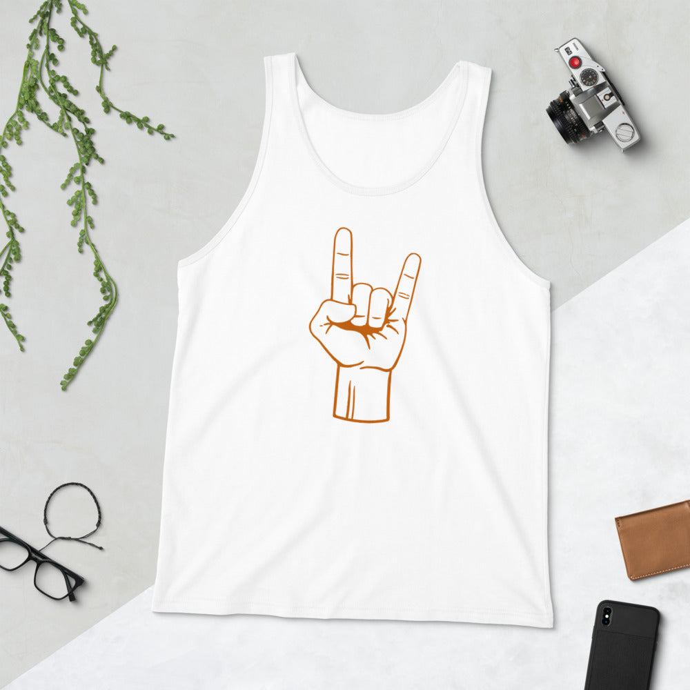 Texas Rocker Long Horn Hand Sign College Football Fan Unisex Tank Top