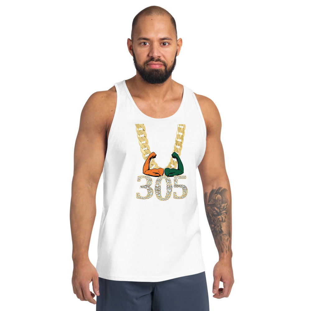 Miami Area Code 305 Turnover Funny Gold Chain College Football Fan Unisex Tank Top