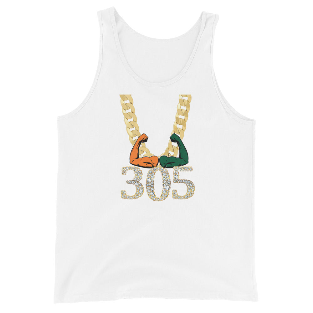 Miami Area Code 305 Turnover Funny Gold Chain College Football Fan Unisex Tank Top