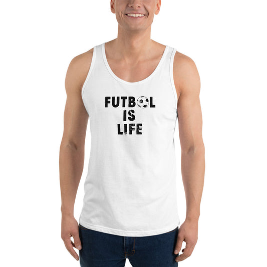 Funny Futbol Is Life Quote Football Fan Soccer Unisex Tank Top