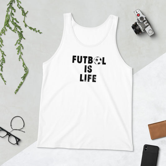 Funny Futbol Is Life Quote Football Fan Soccer Unisex Tank Top