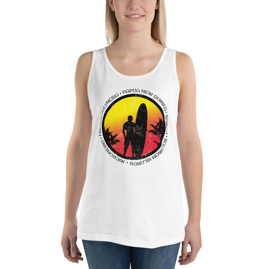 Cool South Pacific Surf Fan Surfing Lover Beach Unisex Tank Top