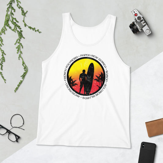 Cool South Pacific Surf Fan Surfing Lover Beach Unisex Tank Top