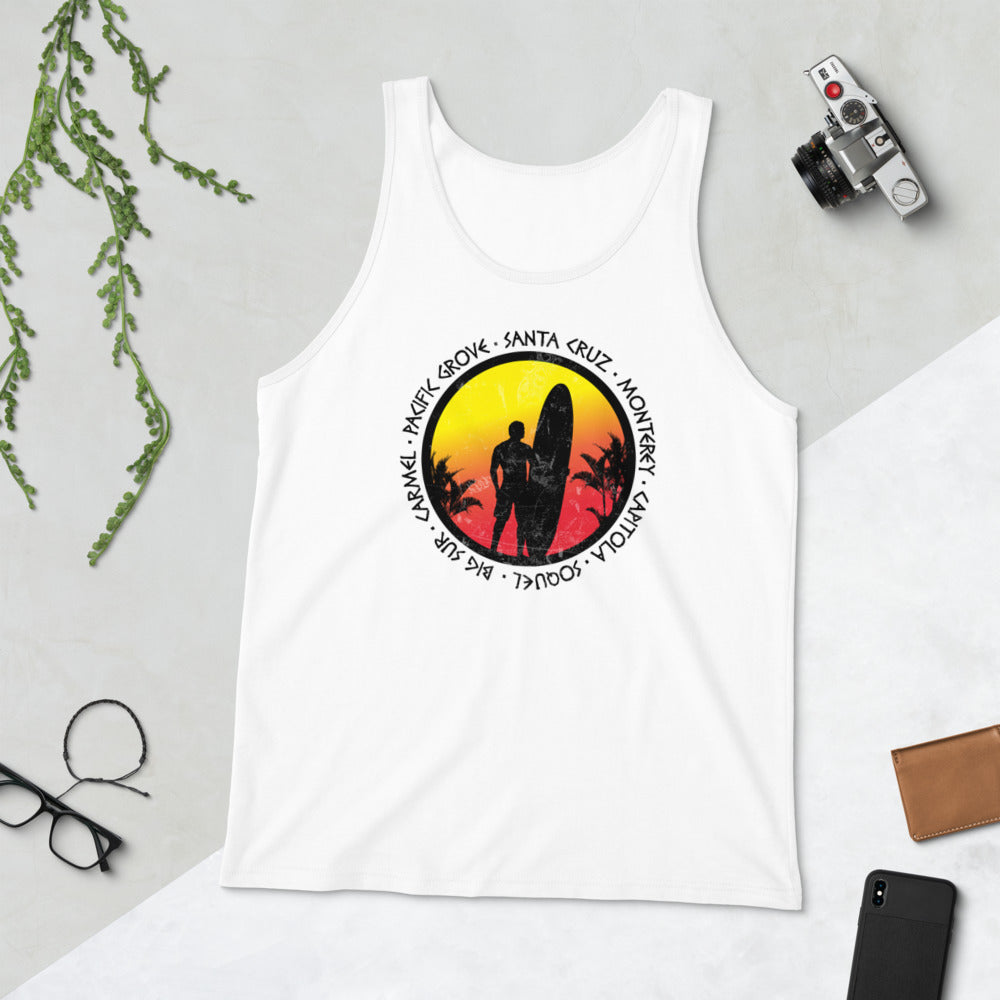 Cool Santa Cruz California Surf Fan Surfing Lover Beach Unisex Tank Top