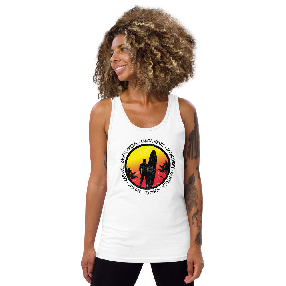 Cool Santa Cruz California Surf Fan Surfing Lover Beach Unisex Tank Top