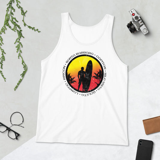 Cool Santa Barbara California Surf Fan Surfing Lover Beach Unisex Tank Top