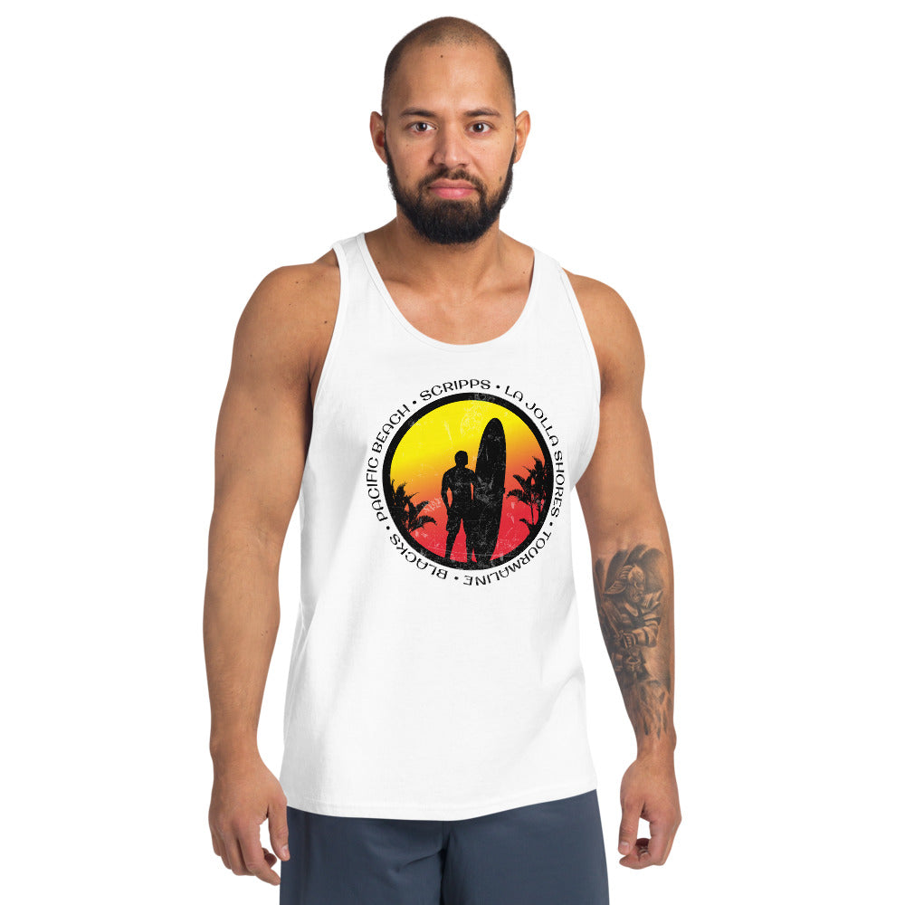 Cool San Diego California Surf Fan Surfing Lover Beach Unisex Tank Top