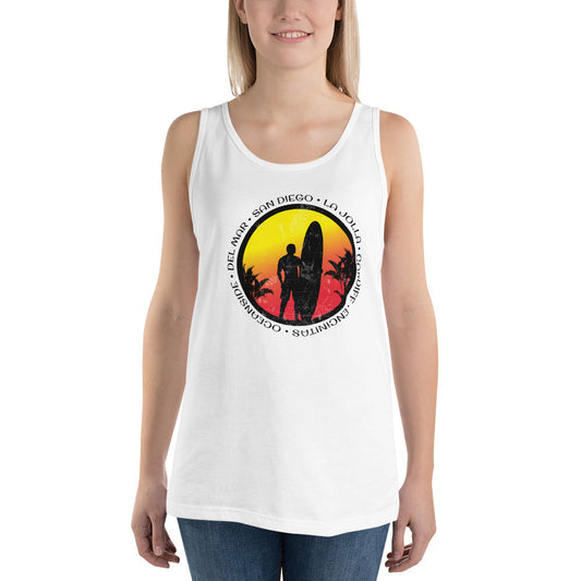 Cool San Diego County California Surf Fan Surfing Lover Beach Unisex Tank Top