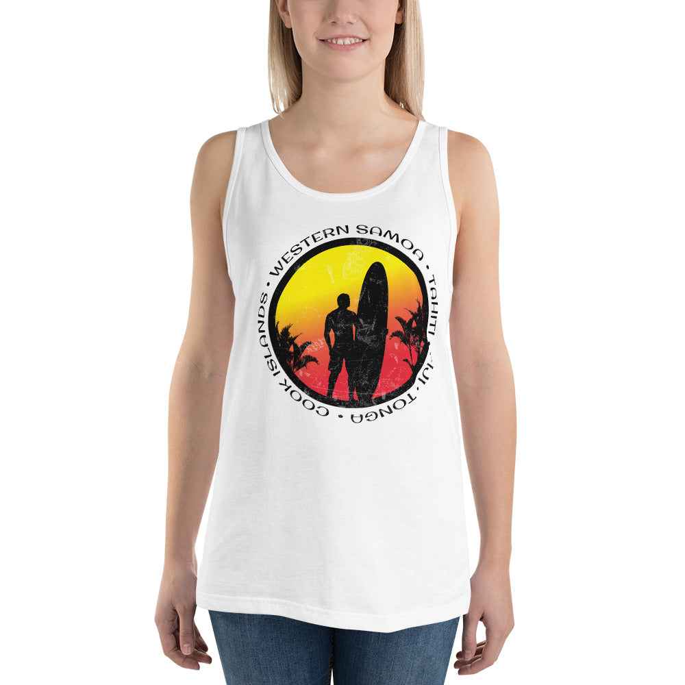 Cool Pacific Islands Surf Fan Surfing Lover Beach Unisex Tank Top