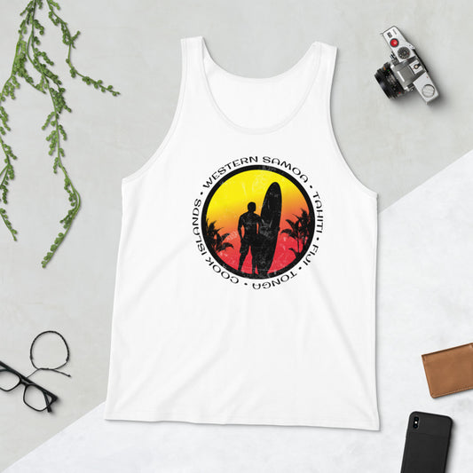 Cool Pacific Islands Surf Fan Surfing Lover Beach Unisex Tank Top