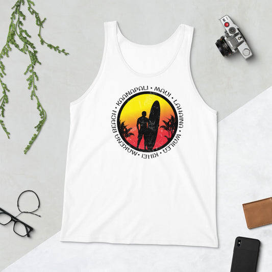 Cool Maui Hawaii Surf Fan Surfing Lover Beach Unisex Tank Top