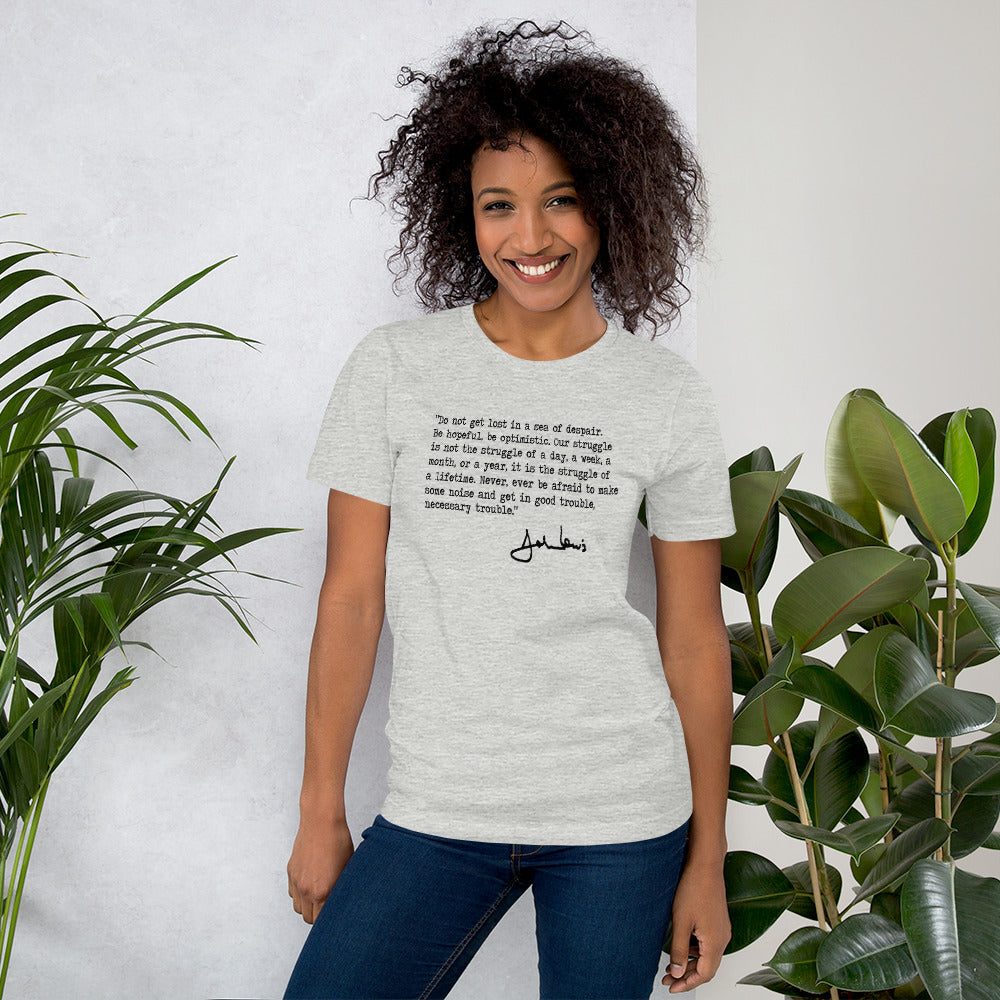 John Lewis Good Trouble Political Quote Civil Rights Icon Democrats Unisex T-Shirt