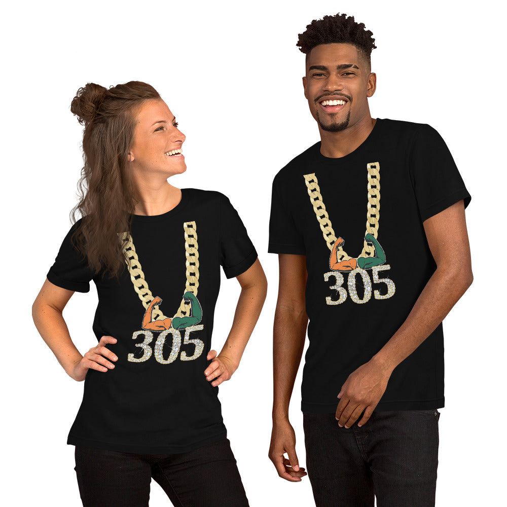 Miami Area Code 305 Turnover Funny Gold Chain College Football Fan Unisex T-Shirt