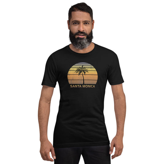 Vintage Santa Monica California Beach Sunset Unisex T-Shirt