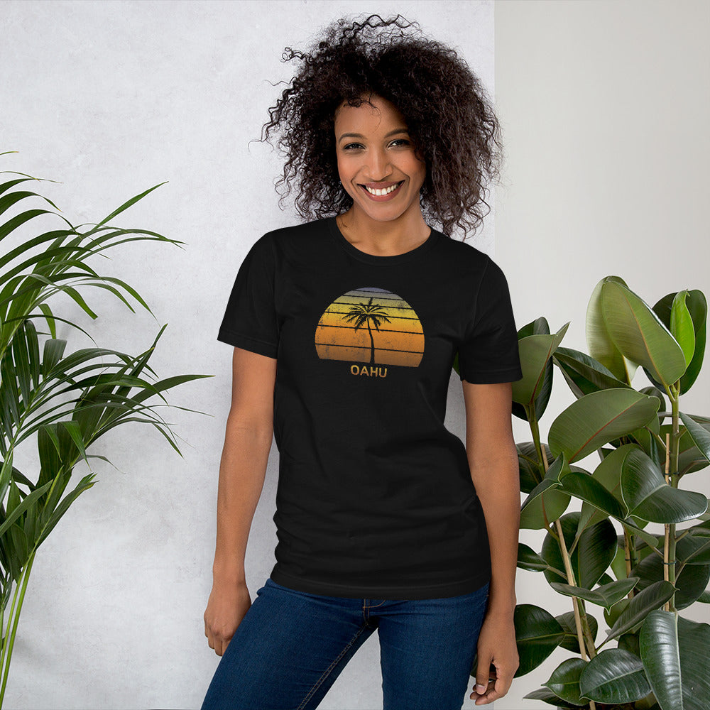 Vintage Oahu Hawaii Beach Sunset Unisex T-Shirt