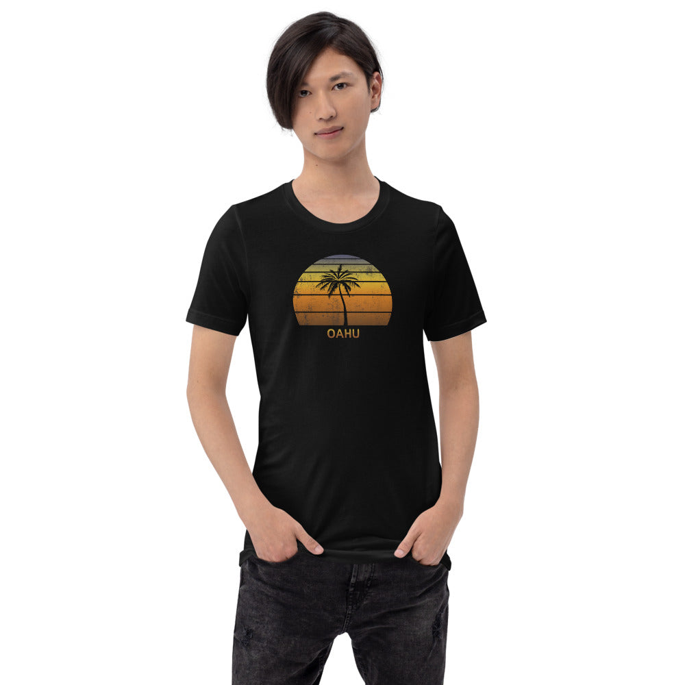 Vintage Oahu Hawaii Beach Sunset Unisex T-Shirt