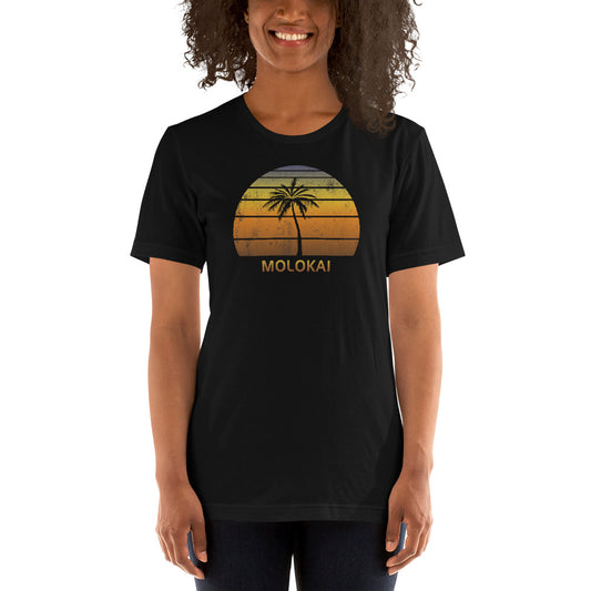 Retro Molokai Hawaii Beach Vacation Souvenir Sunset Stylish Unisex T-Shirt