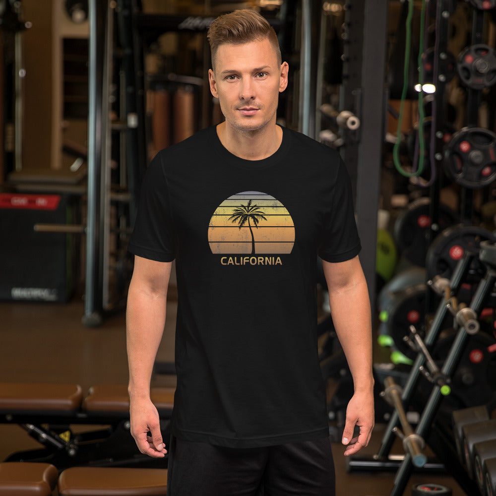 Vintage California Beach Vacation Souvenir Sunset Unisex T-Shirt