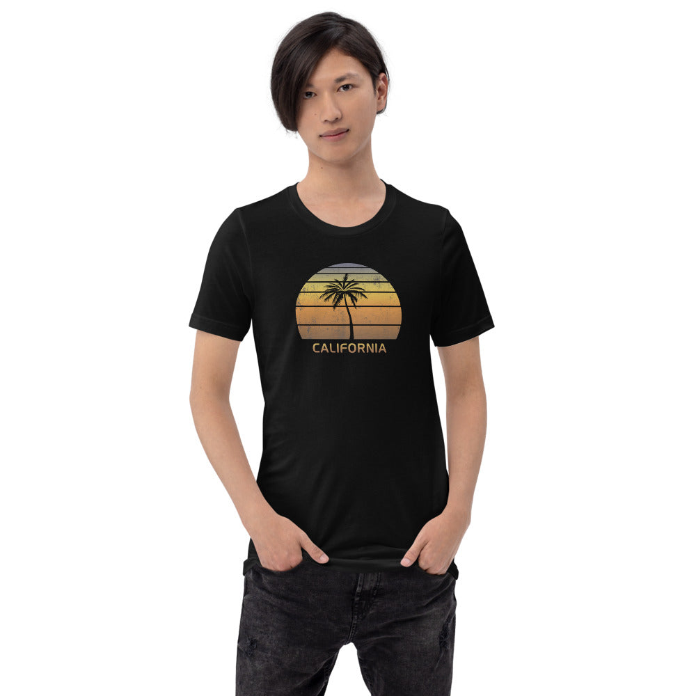 Vintage California Beach Vacation Souvenir Sunset Unisex T-Shirt