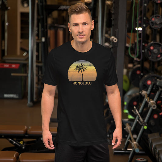Vintage Honolulu Oahu Hawaii Sunset Unisex T-Shirt