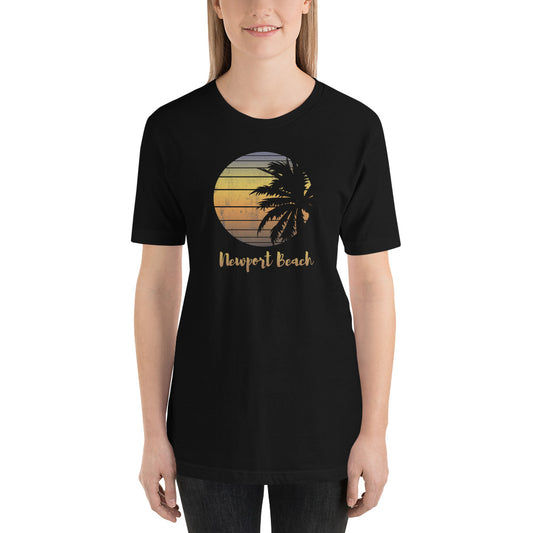 Vintage Newport Beach California Unisex T-Shirt Vacation Souvenir Palm Tree