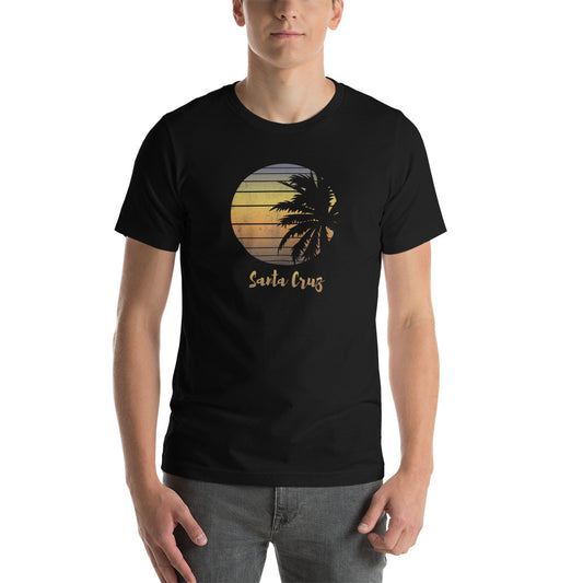 Vintage Santa Cruz California Beach Unisex T-Shirt Vacation Souvenir Palm Tree