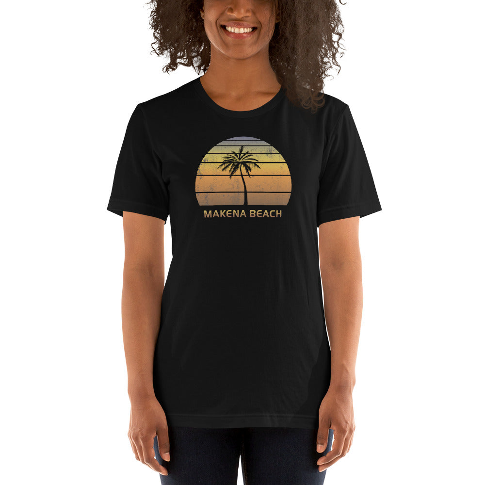 Vintage Makena Beach Maui Hawaii Vacation Souvenir Sunset Unisex T-Shirt