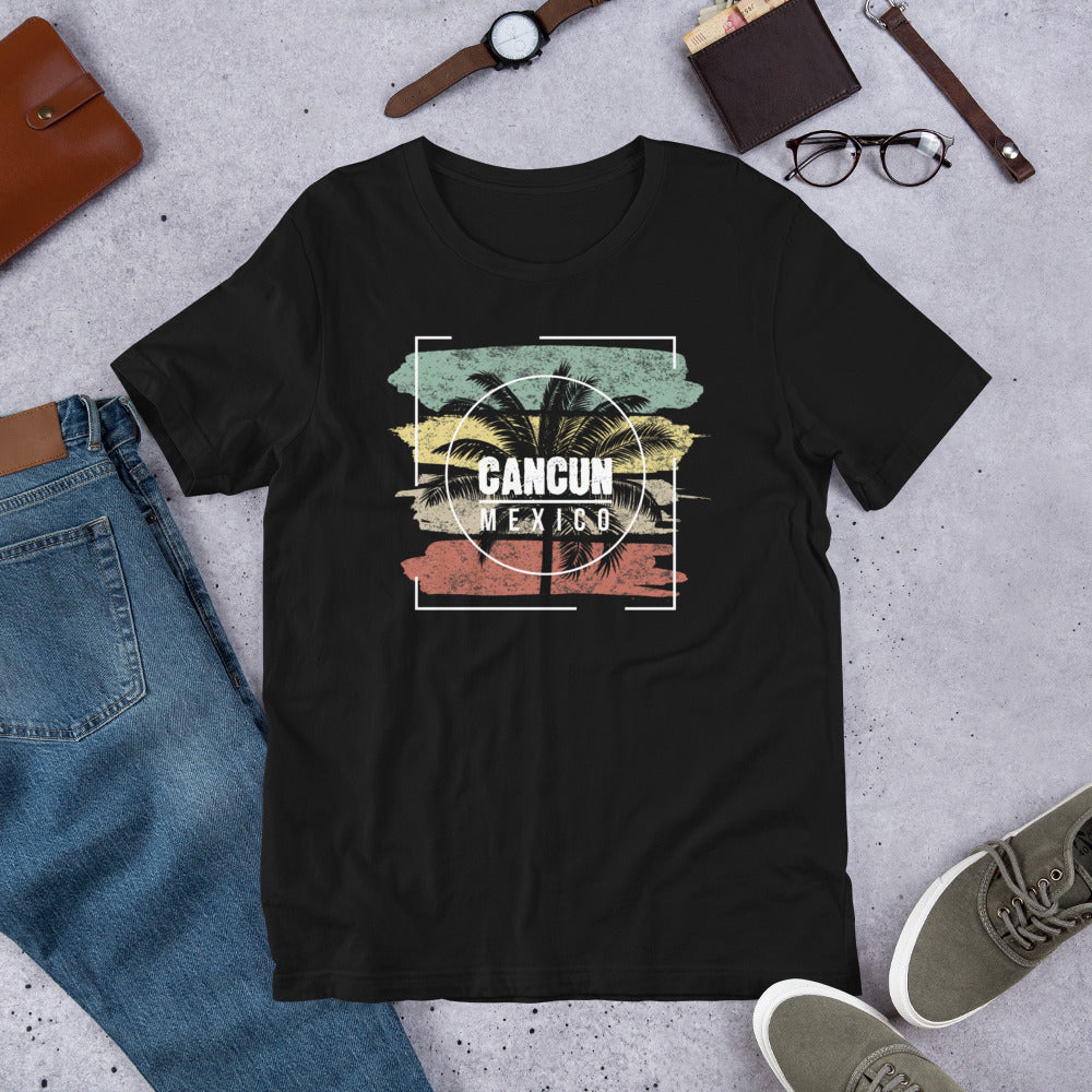 Cool Cancun Mexico Beach Palm Tree Vacation Souvenir Unisex T-Shirt