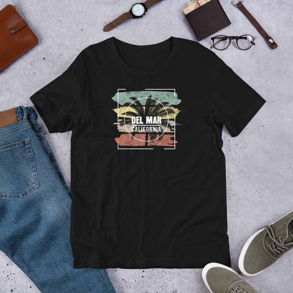 Cool Del Mar California Beach Palm Tree Vacation Souvenir Unisex T-Shirt